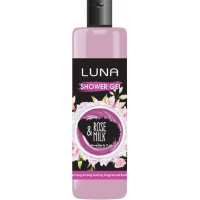LUNA SHOWER GEL ROSE & MILK MOISTURIZING & LONG LASTING FRAGRANCED BODY WASH 500 ML
